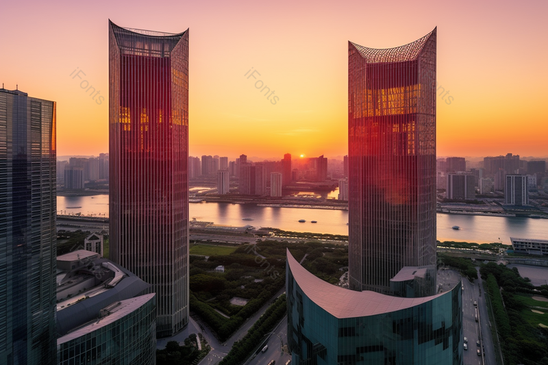 实拍橙色夕阳下城市建筑摄影图背景,高清,摄影图,摄影图片,图片大全,摄影图免费下载